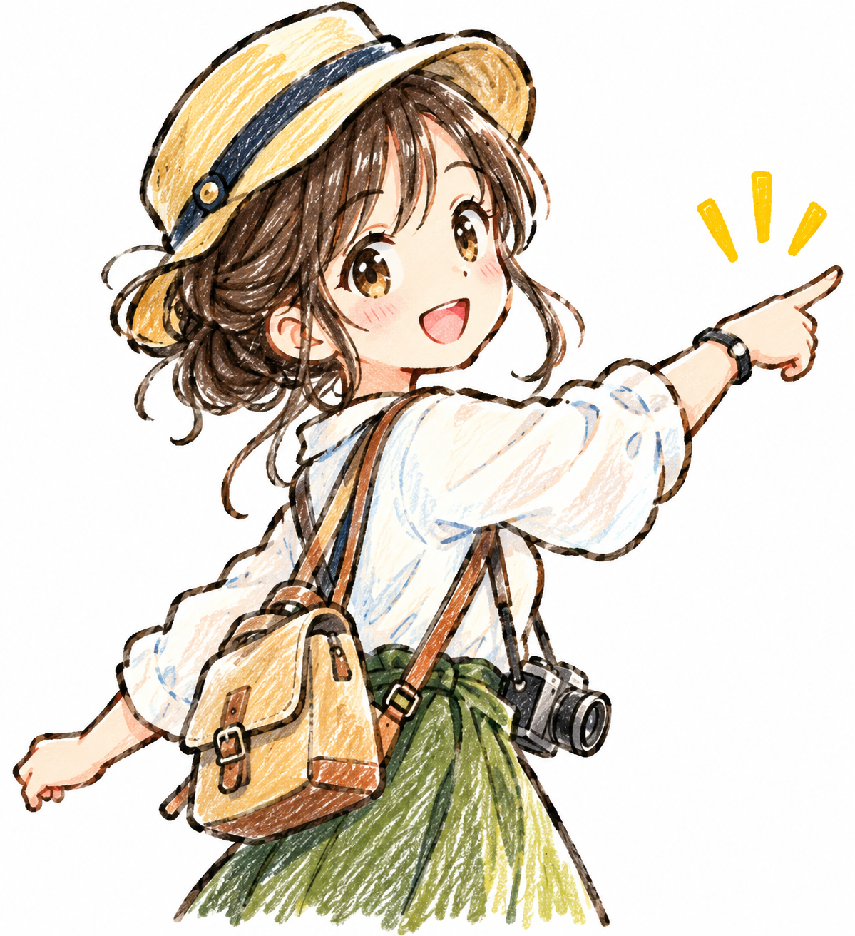 笑顔で案内する観光ガイド